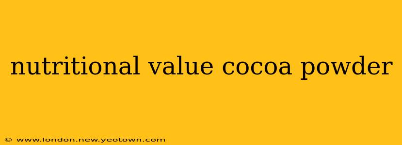 nutritional value cocoa powder