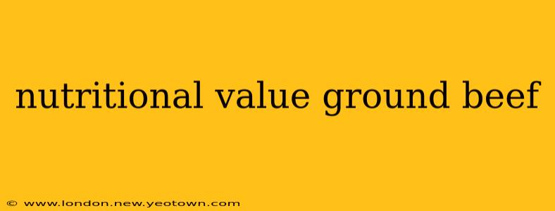 nutritional value ground beef