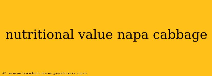 nutritional value napa cabbage