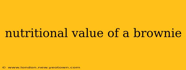 nutritional value of a brownie