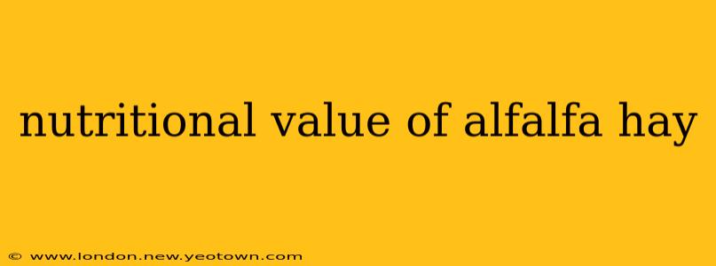 nutritional value of alfalfa hay
