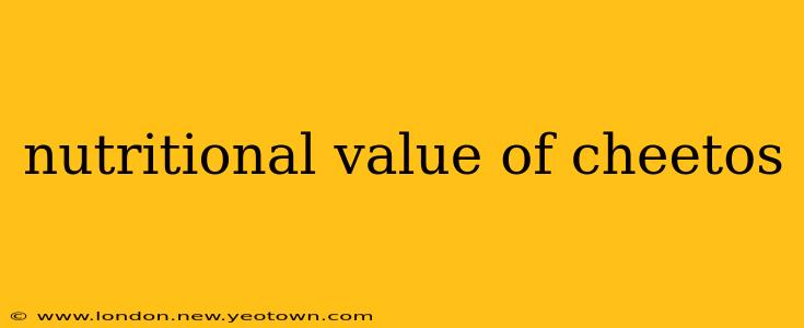 nutritional value of cheetos