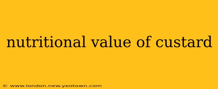 nutritional value of custard