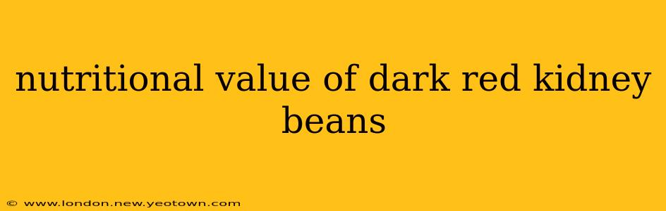 nutritional value of dark red kidney beans