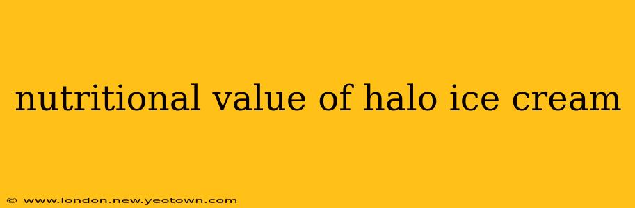 nutritional value of halo ice cream
