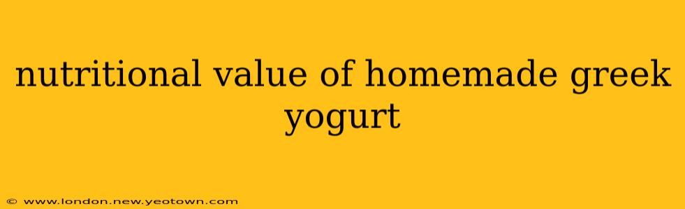 nutritional value of homemade greek yogurt