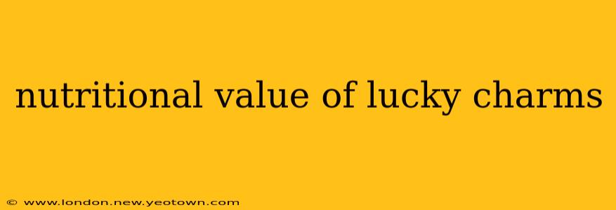nutritional value of lucky charms