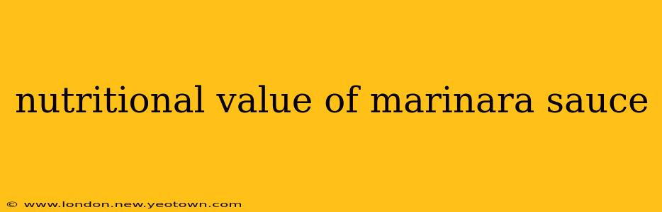 nutritional value of marinara sauce