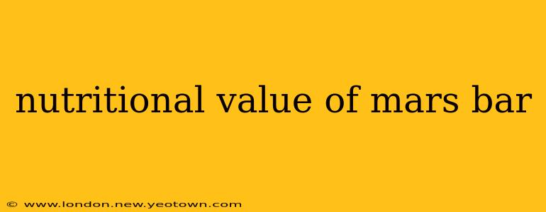 nutritional value of mars bar