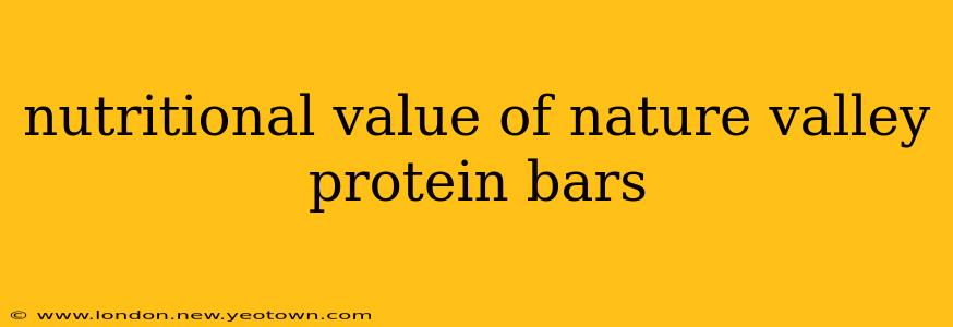 nutritional value of nature valley protein bars