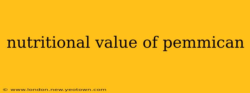 nutritional value of pemmican