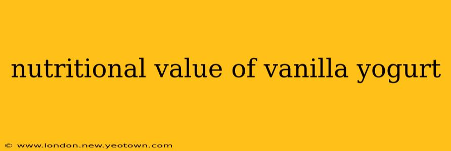 nutritional value of vanilla yogurt