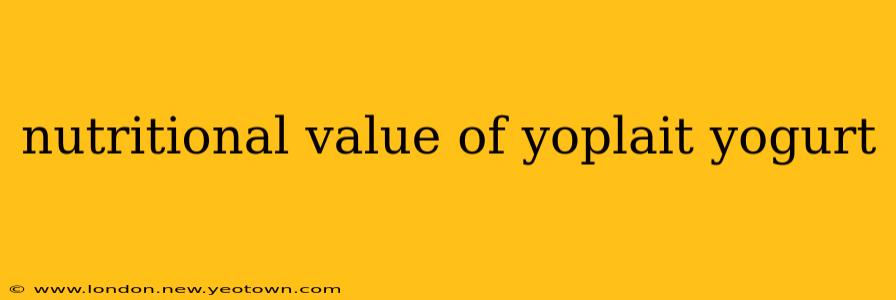 nutritional value of yoplait yogurt