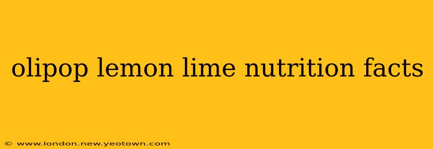 olipop lemon lime nutrition facts