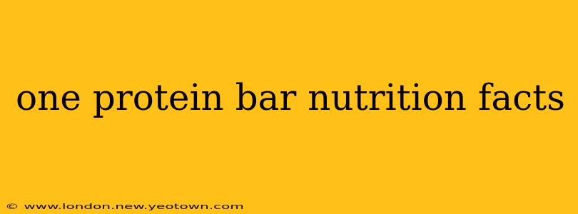 one protein bar nutrition facts