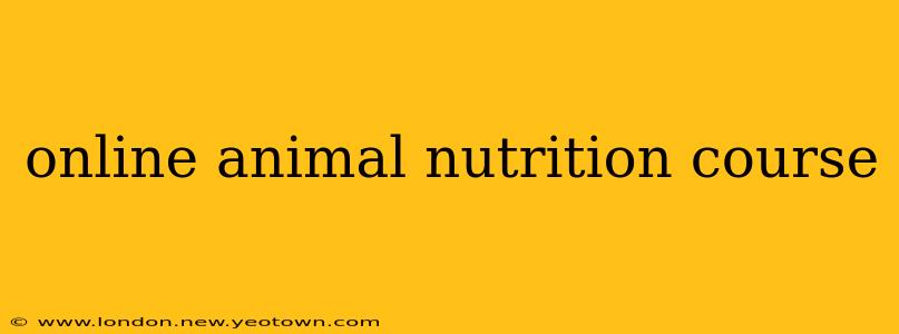 online animal nutrition course