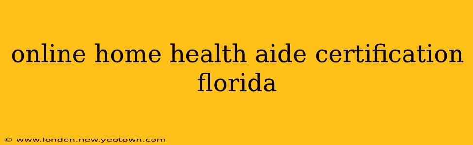 online home health aide certification florida