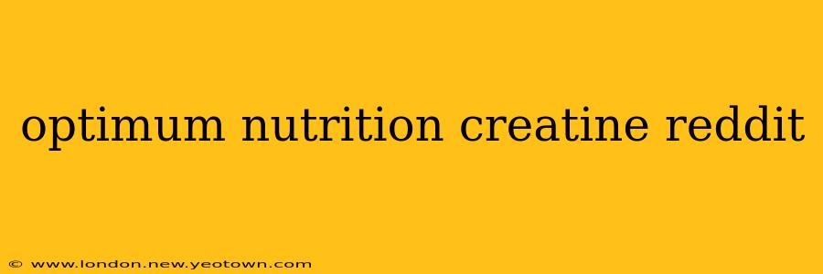 optimum nutrition creatine reddit