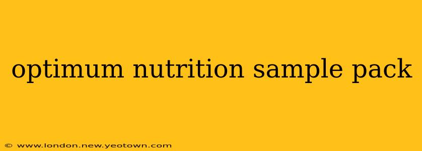 optimum nutrition sample pack