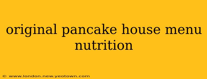 original pancake house menu nutrition