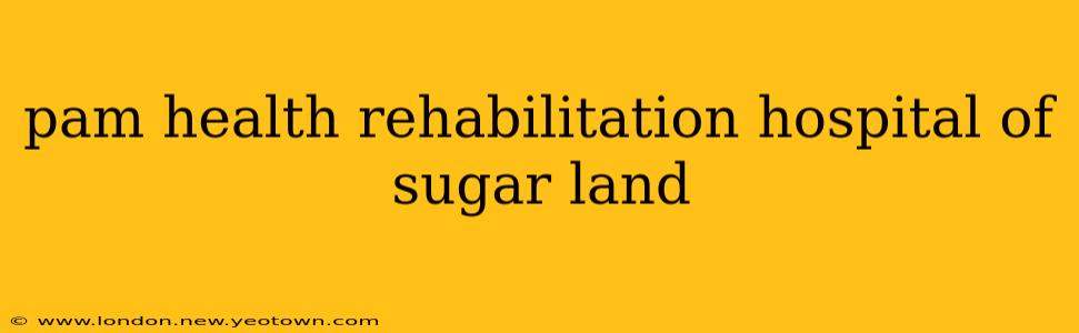 pam health rehabilitation hospital of sugar land