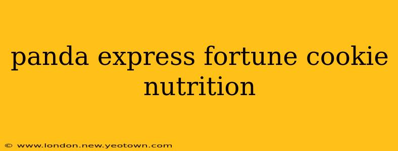 panda express fortune cookie nutrition