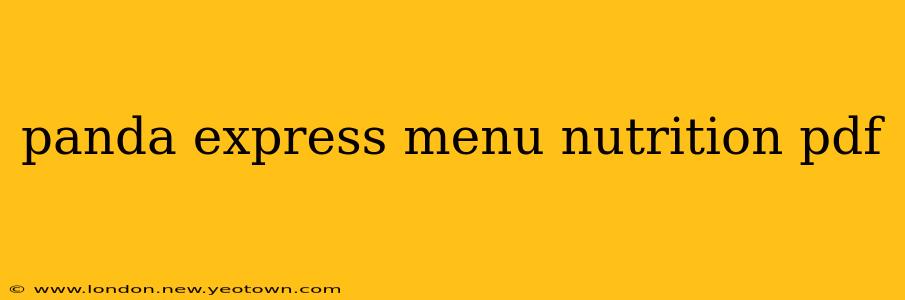 panda express menu nutrition pdf