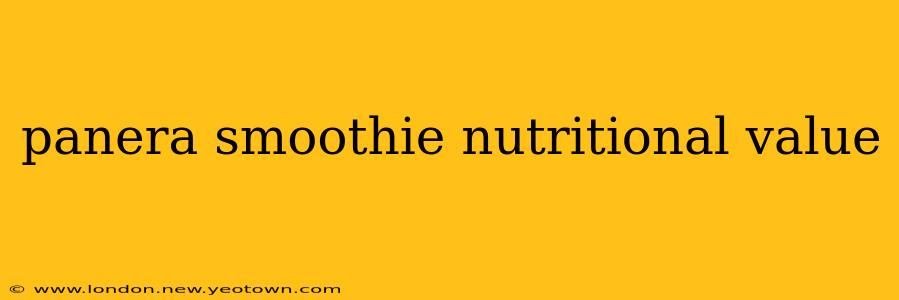 panera smoothie nutritional value