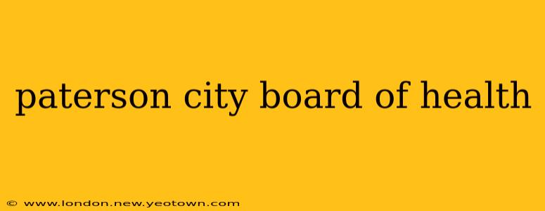 paterson city board of health