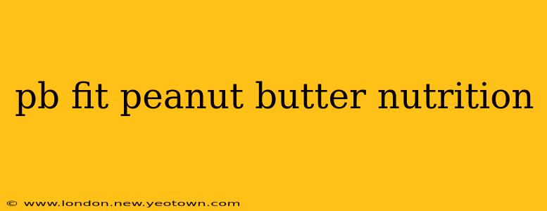 pb fit peanut butter nutrition