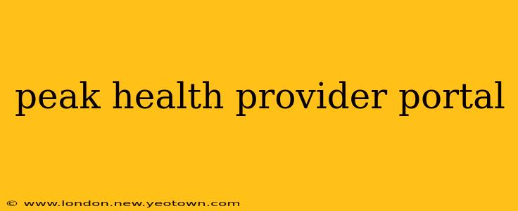 peak health provider portal