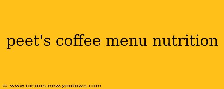 peet's coffee menu nutrition