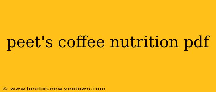 peet's coffee nutrition pdf
