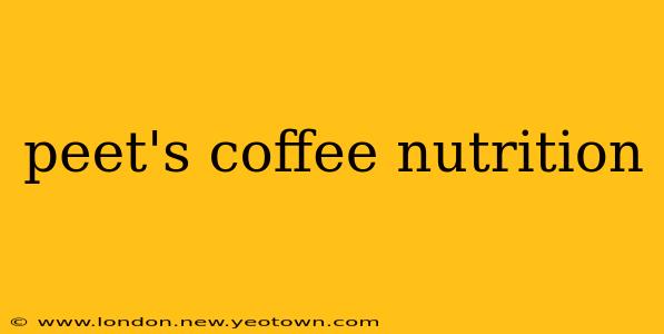 peet's coffee nutrition