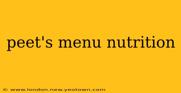peet's menu nutrition