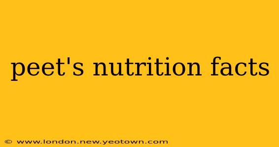 peet's nutrition facts