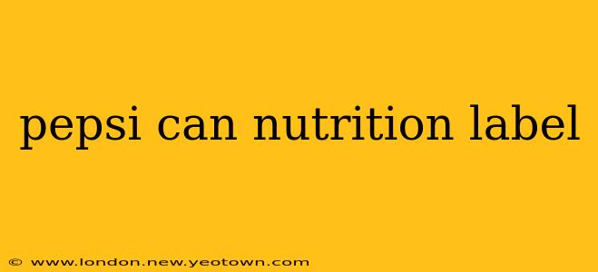 pepsi can nutrition label