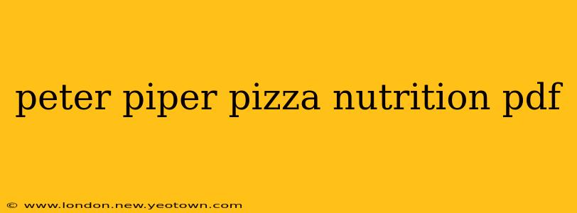 peter piper pizza nutrition pdf