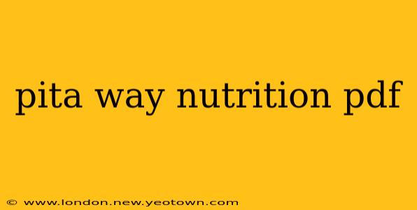 pita way nutrition pdf