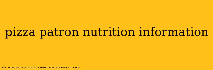 pizza patron nutrition information