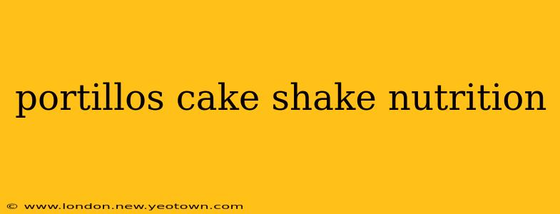 portillos cake shake nutrition