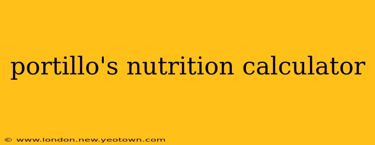 portillo's nutrition calculator