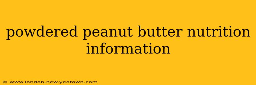 powdered peanut butter nutrition information