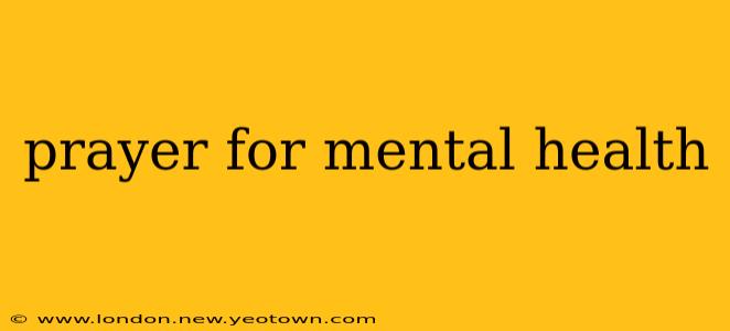 prayer for mental health