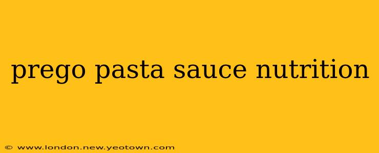 prego pasta sauce nutrition