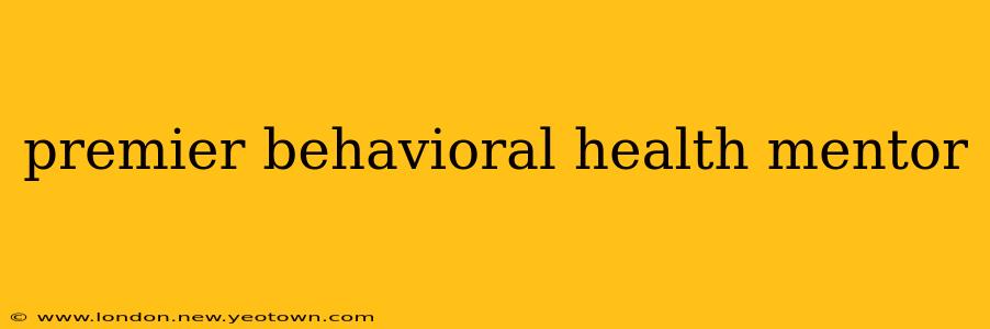 premier behavioral health mentor