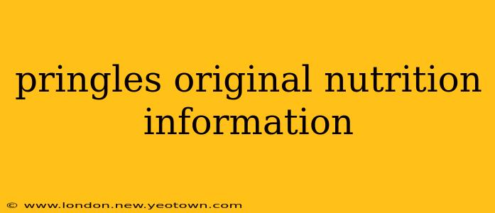 pringles original nutrition information