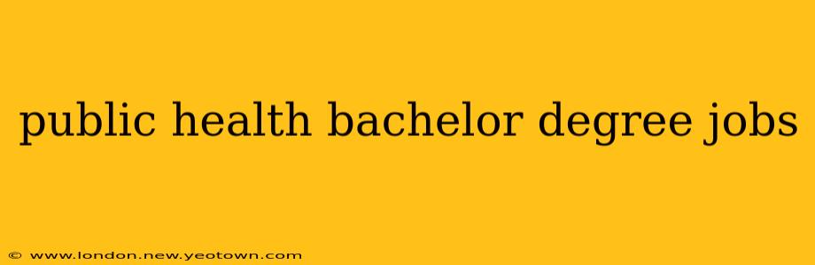 public health bachelor degree jobs