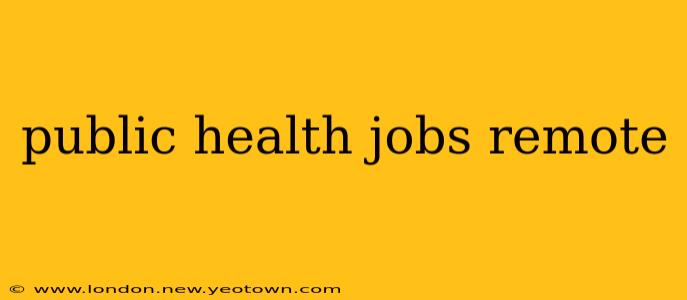 public health jobs remote
