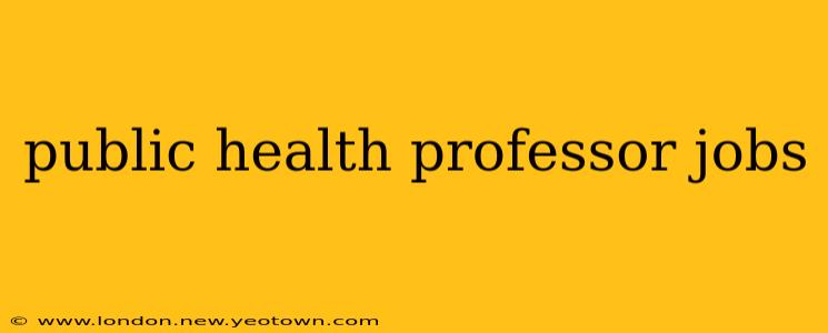 public health professor jobs